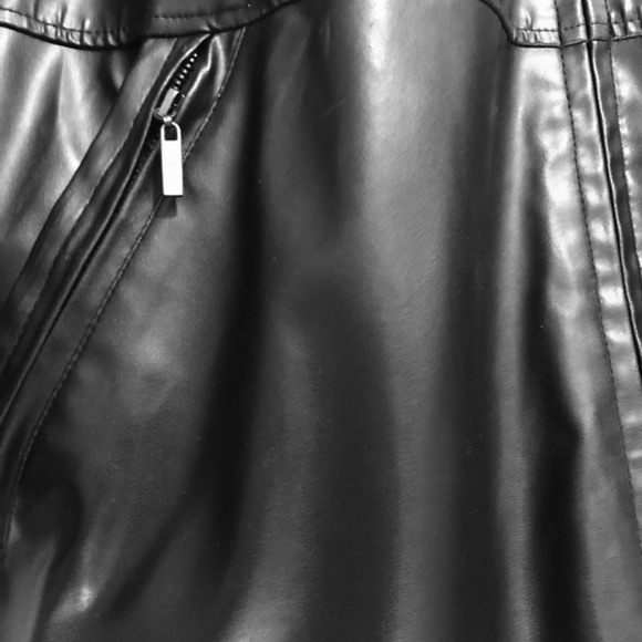 Vintage Y2K Giacca Black Reversible Jacket Coat Textured Faux Fur Vegan Leather - Picture 11 of 16